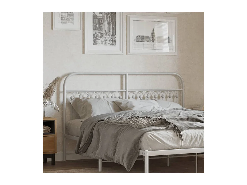 Hoofdbord 150 cm metaal wit