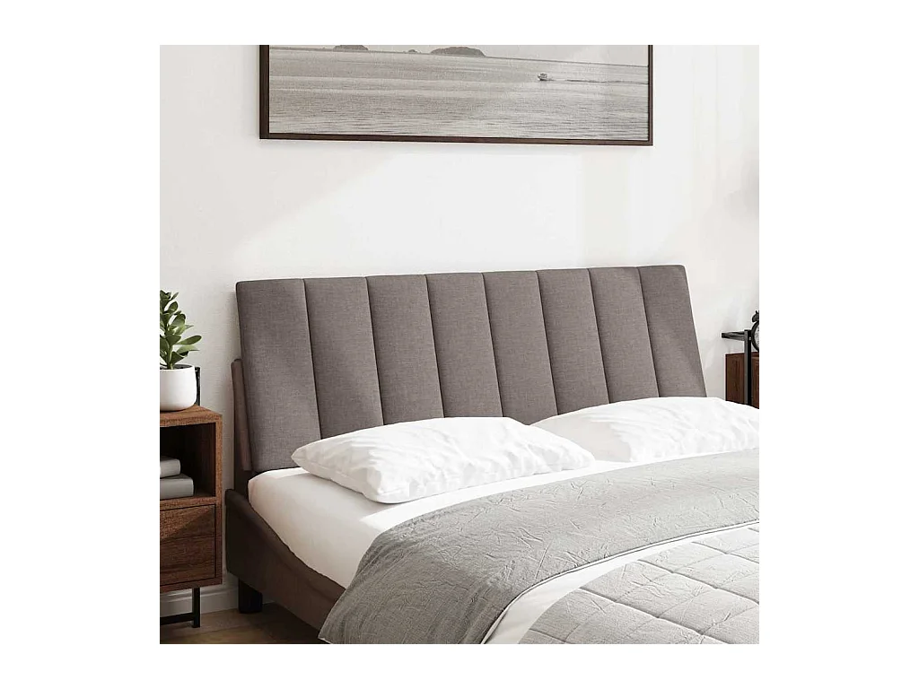 Tête de lit taupe 140 cm tissu