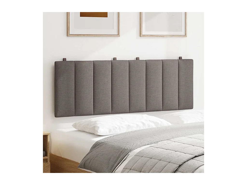 Tête de lit taupe 140 cm tissu