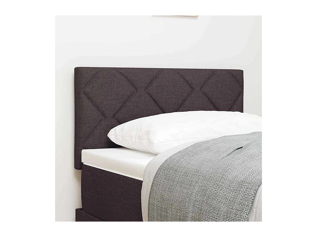 Cabecero de Tela Geométrico Manual Marrón oscuro 80 cm tela