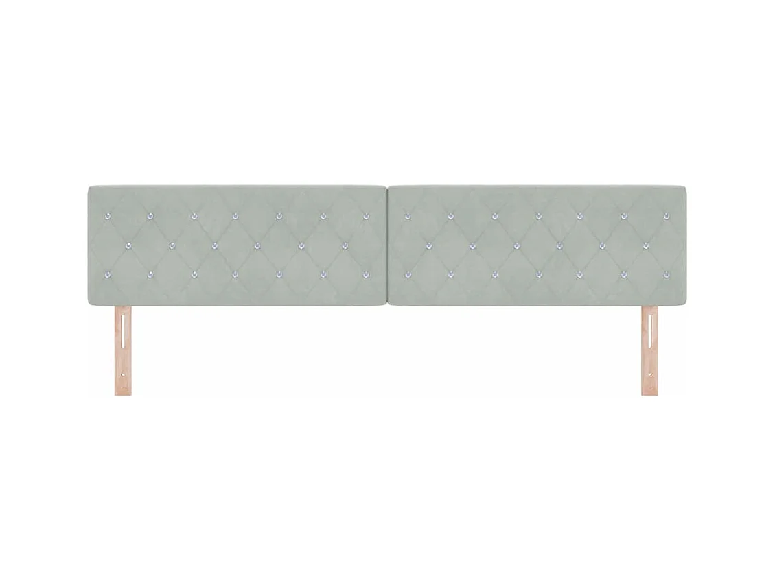 Tête de Lit LED Argyle Gris clair 100 cm Velours