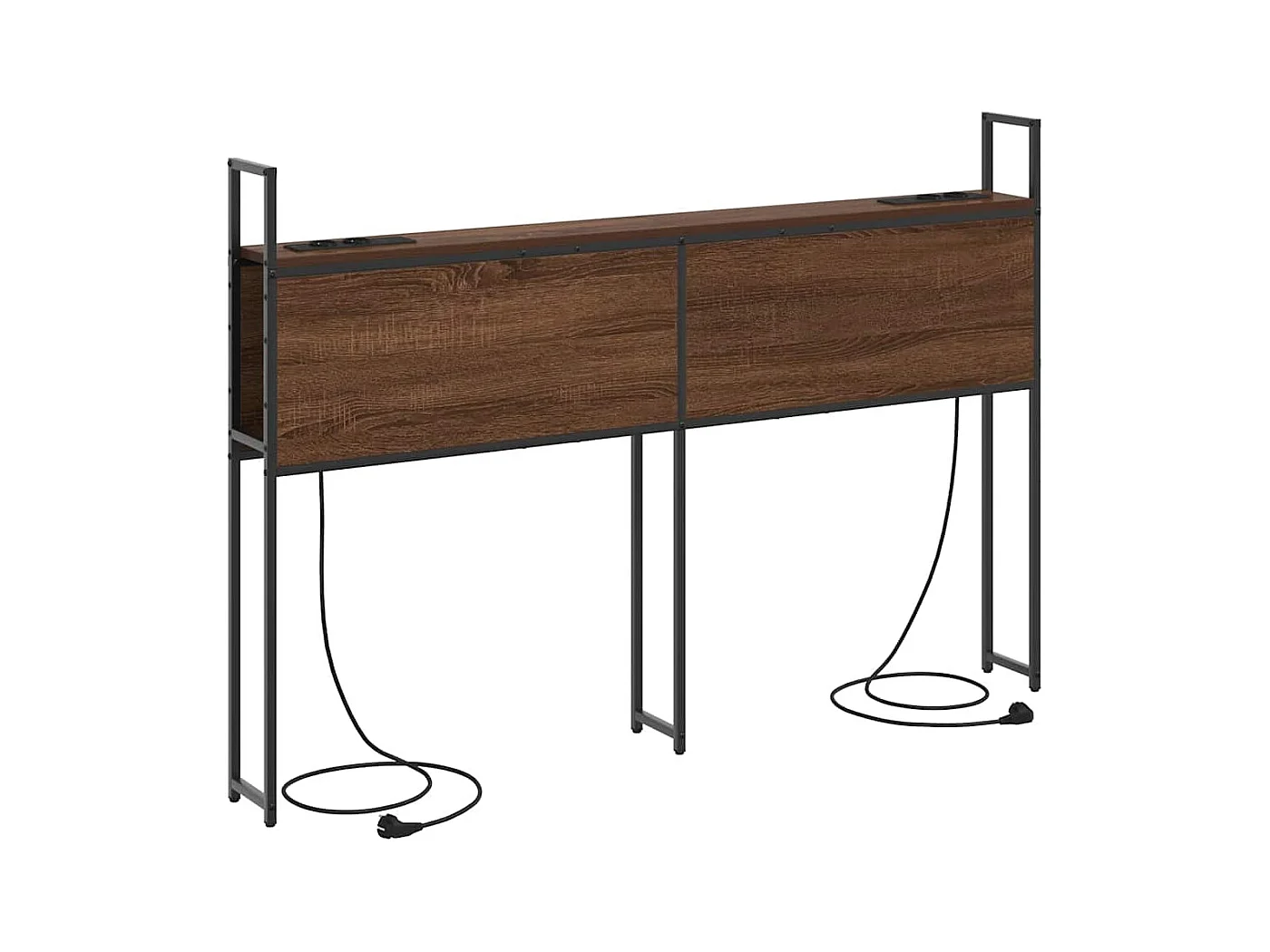 Tête de lit avec Station de Charge Chêne marron
