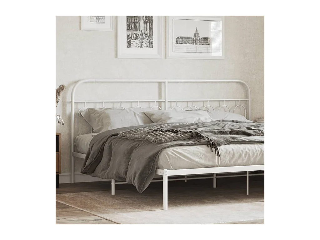 Tête de lit métal blanc 200 cm