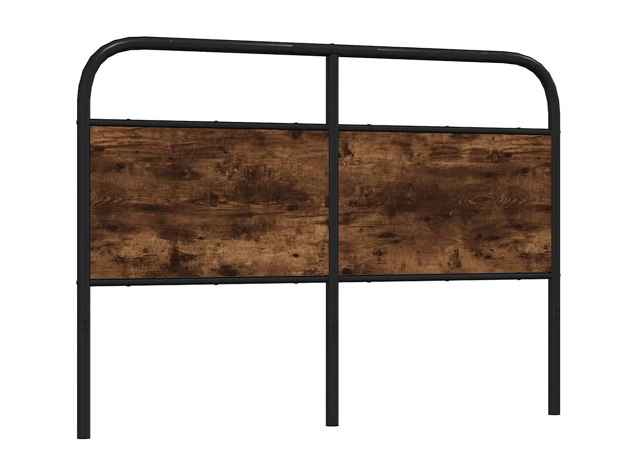 Cabecero de acero y madera de ingeniería roble ahumado 140 cm