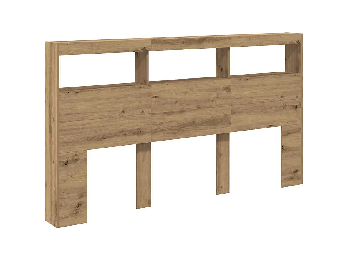 Armoire tête de lit avec LED chêne artisanal 180x17x102 cm