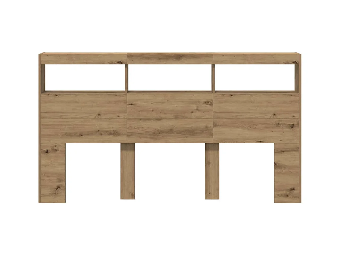 Armoire tête de lit avec LED chêne artisanal 180x17x102 cm