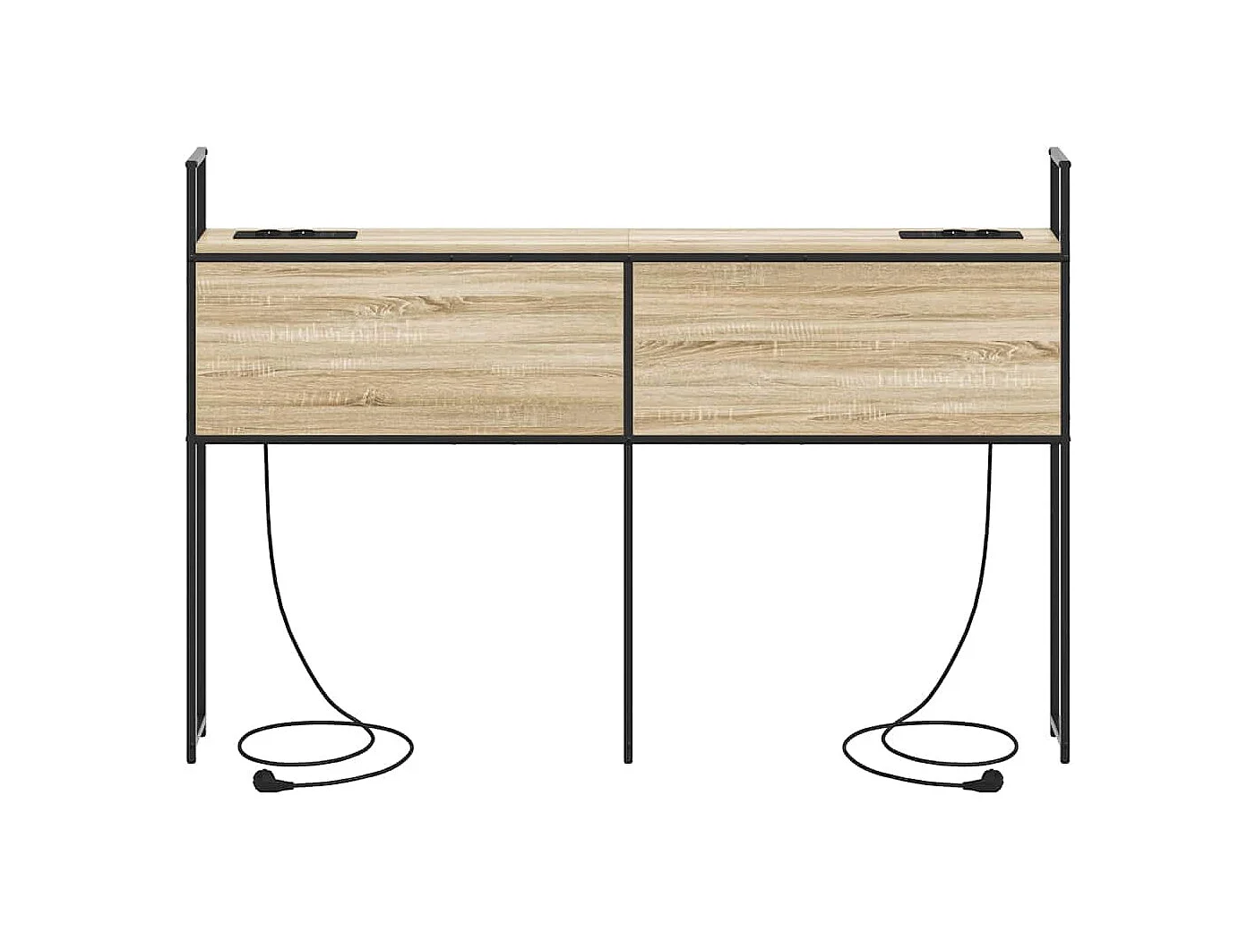 Tête de lit avec Station de Charge Chêne sonoma