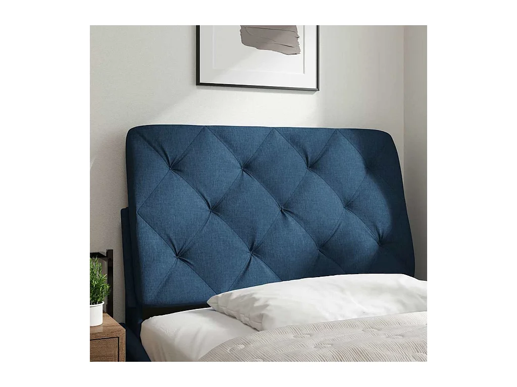 Tête de lit bleu 80 cm tissu