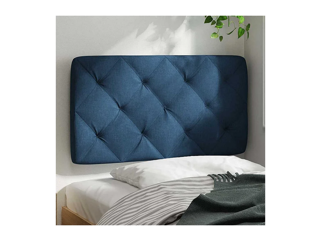 Tête de lit bleu 80 cm tissu