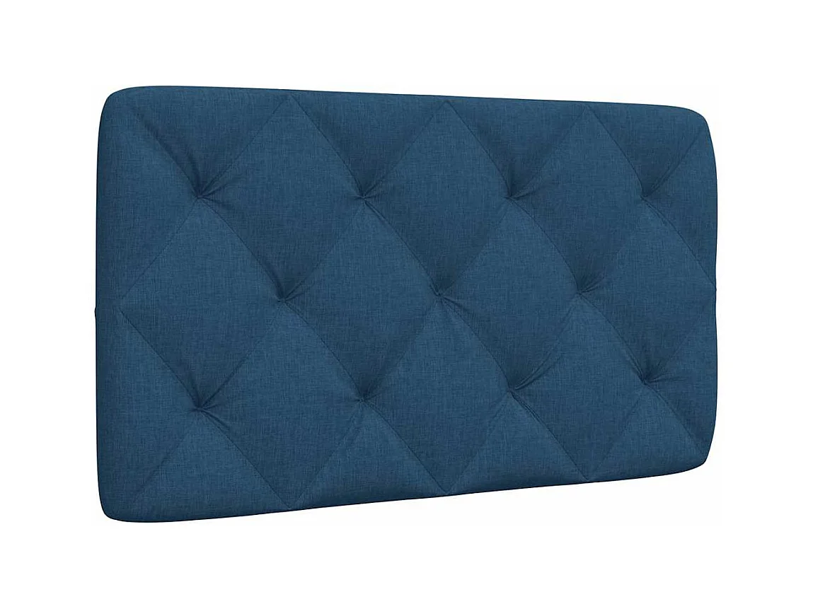 Cabecero de cama acolchado tela azul 80 cm