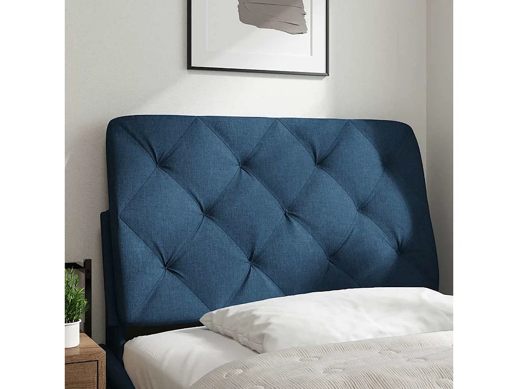 Tête de lit bleu 80 cm tissu