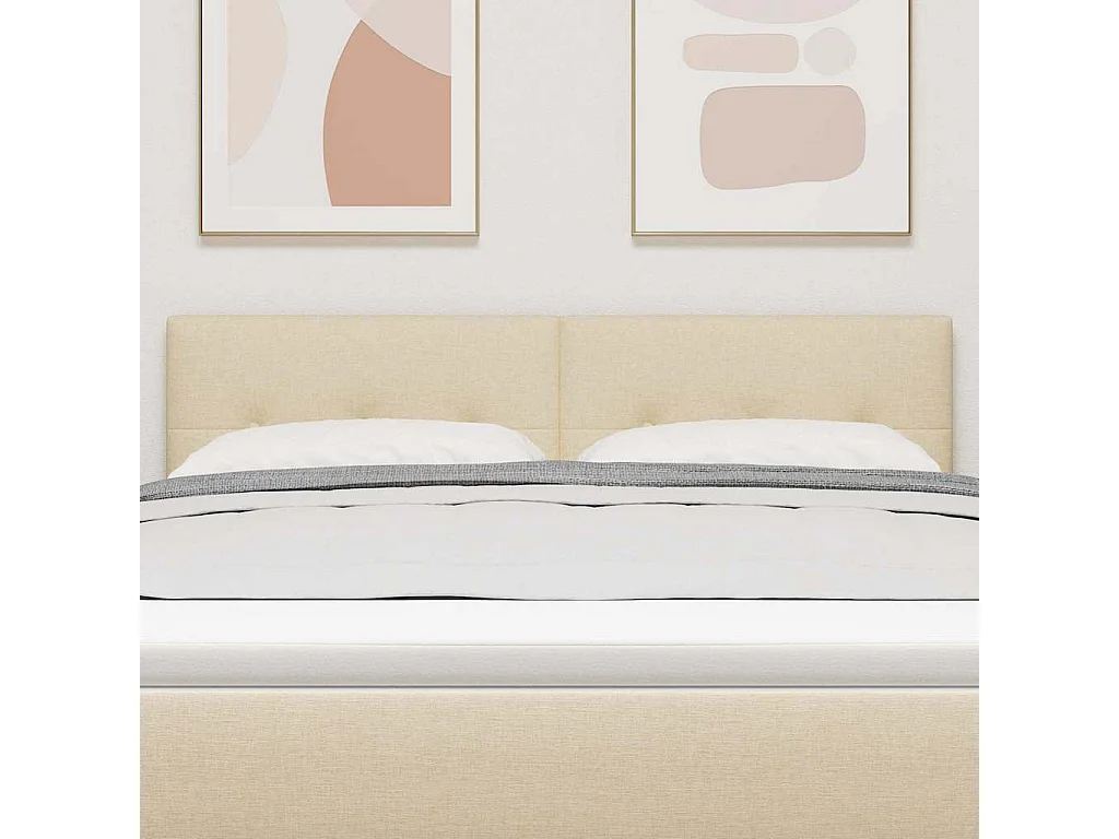 Tête de lit avec tête de lit Crème 140 cm tissu