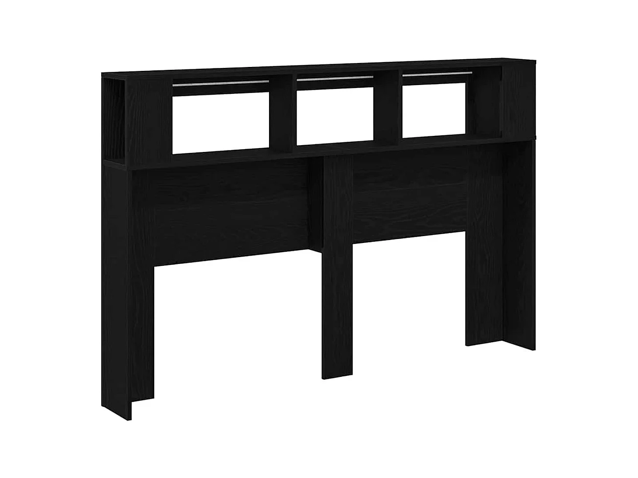 Cabecero LED con estante Roble negro 160 x 18.5 x 103.5 cm