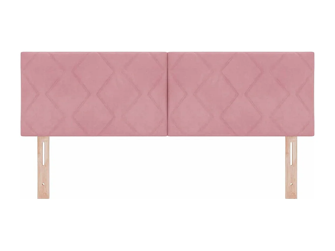 Tête de Lit LED avec des lumières à LED Rose 160 cm Velours