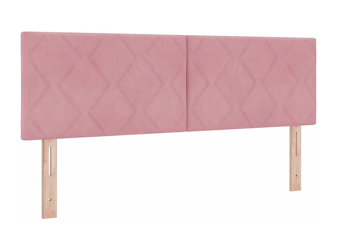 Tête de Lit LED avec des lumières à LED Rose 160 cm Velours