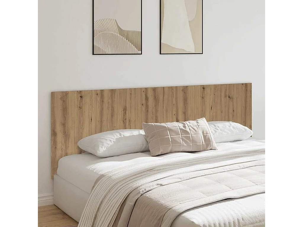 Tête de lit murale chêne artisanal bois d'ingénierie