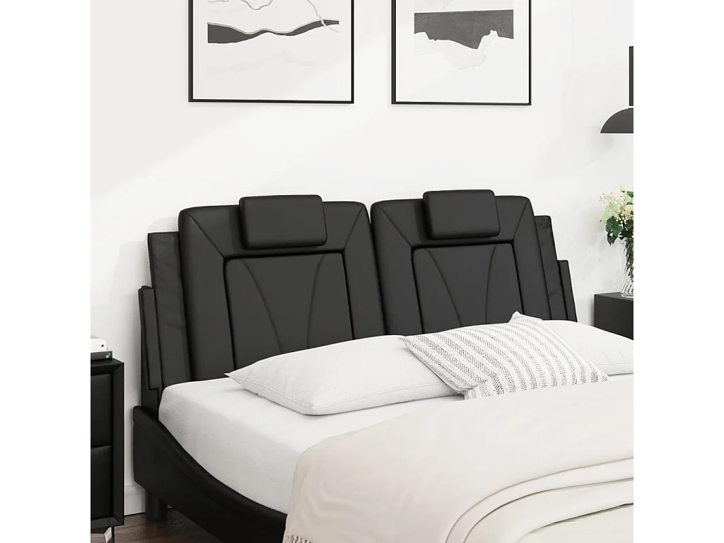 Tête de lit noir 152 cm similicuir