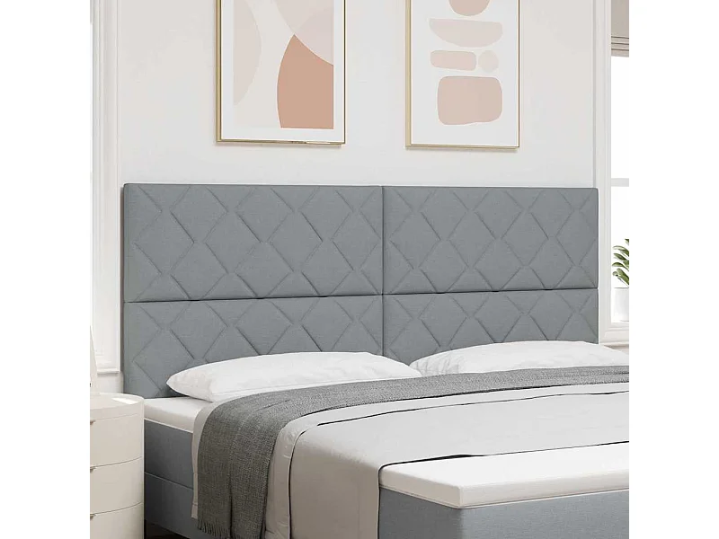 Tête de Lit en Tissu Géométrique Gris clair 200 cm tissu