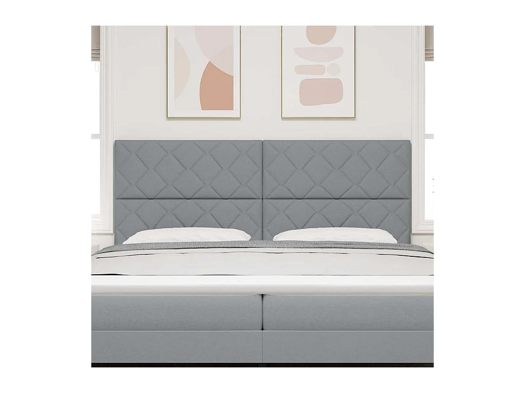 Tête de Lit en Tissu Géométrique Gris clair 200 cm tissu