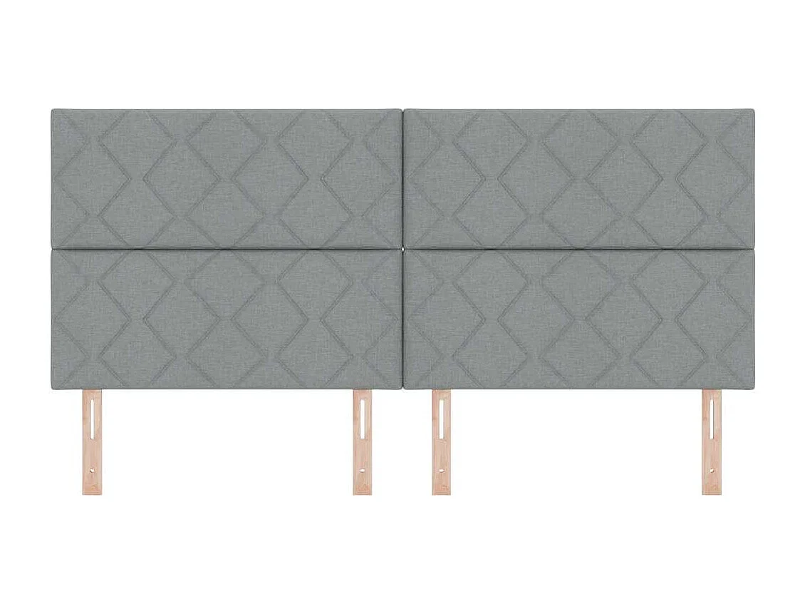 Cabeceira de Tecido Geométrico Cinzento-claro 200 cm tecido