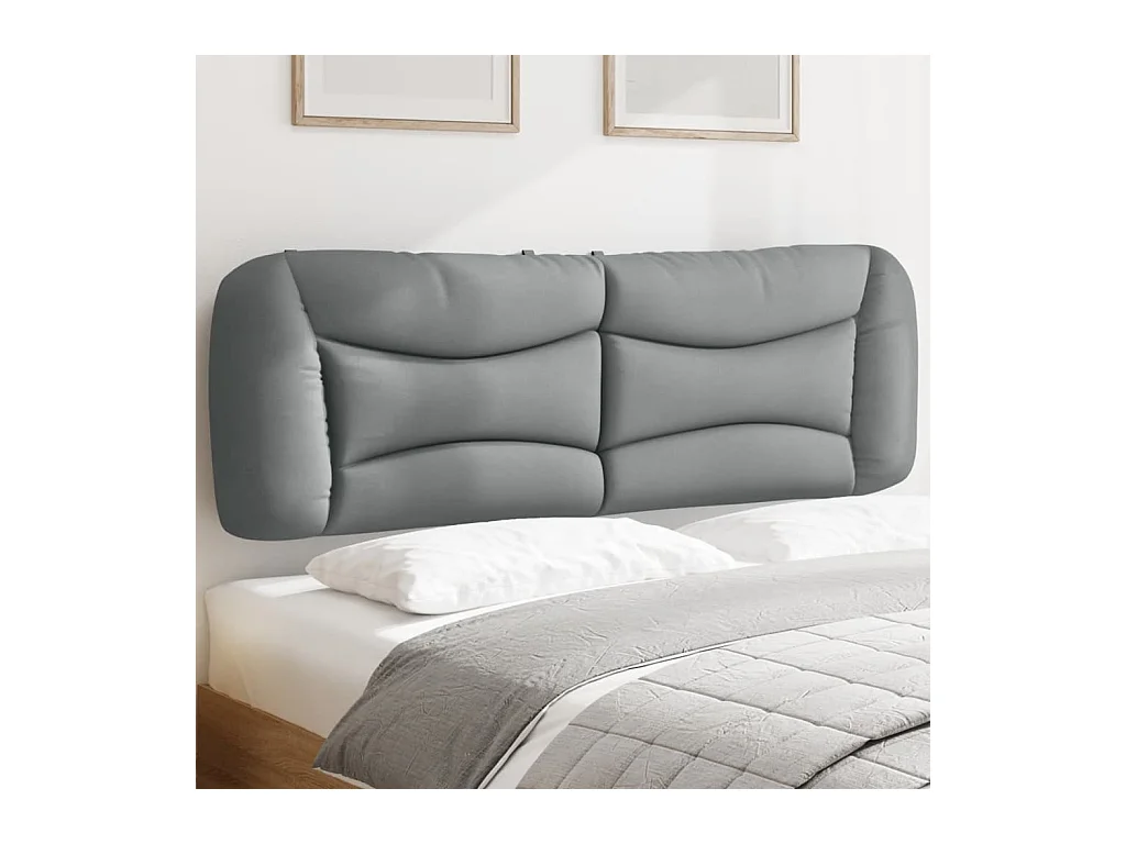 Cabecero de cama acolchado tela gris claro 152 cm