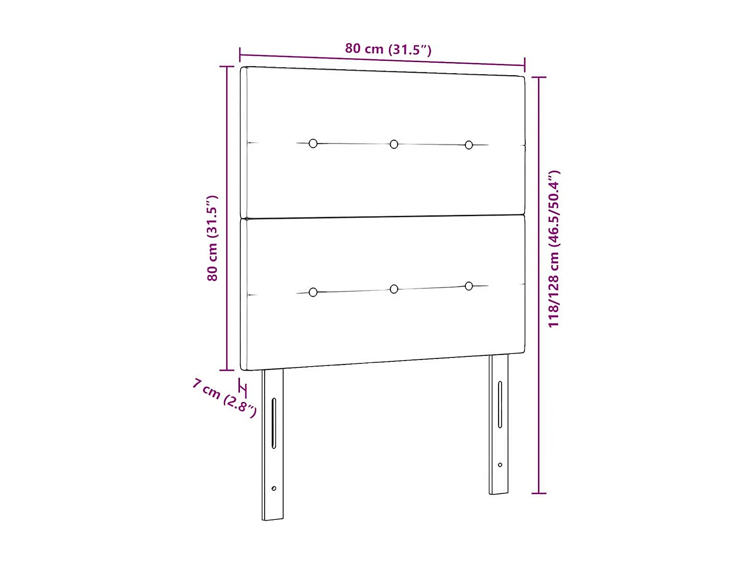 Hoofdbord Wandgemonteerd met hoofdeinde Roze 80 cm Fluweel