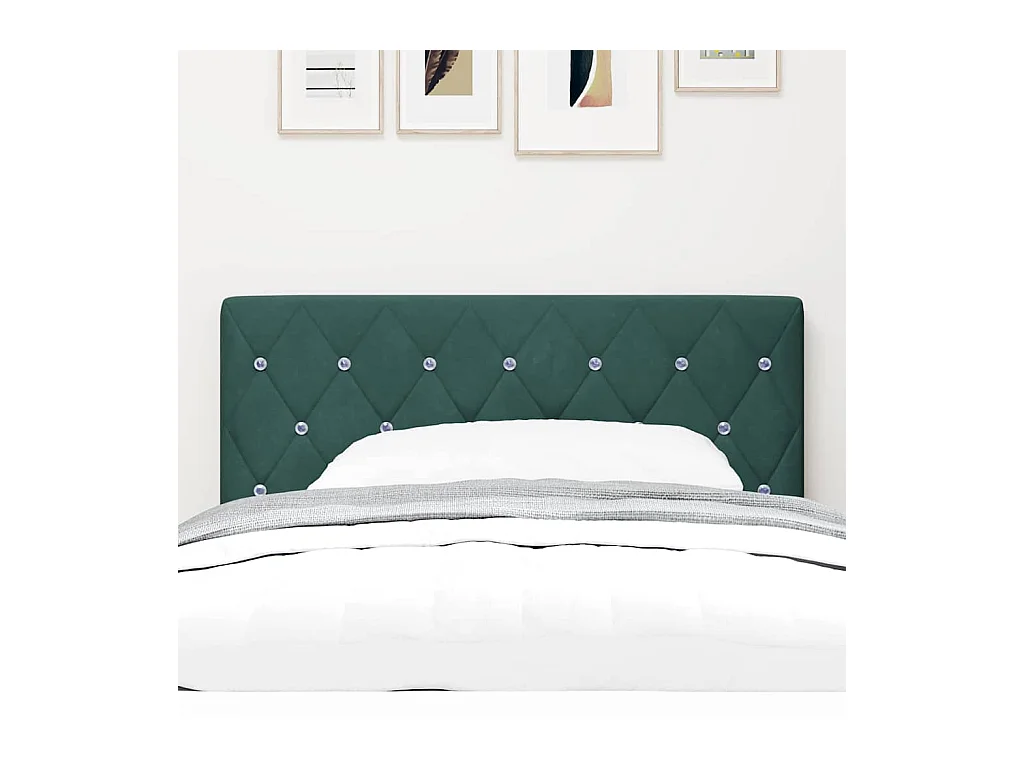 Tête de Lit LED Argyle Vert foncé 90 cm Velours