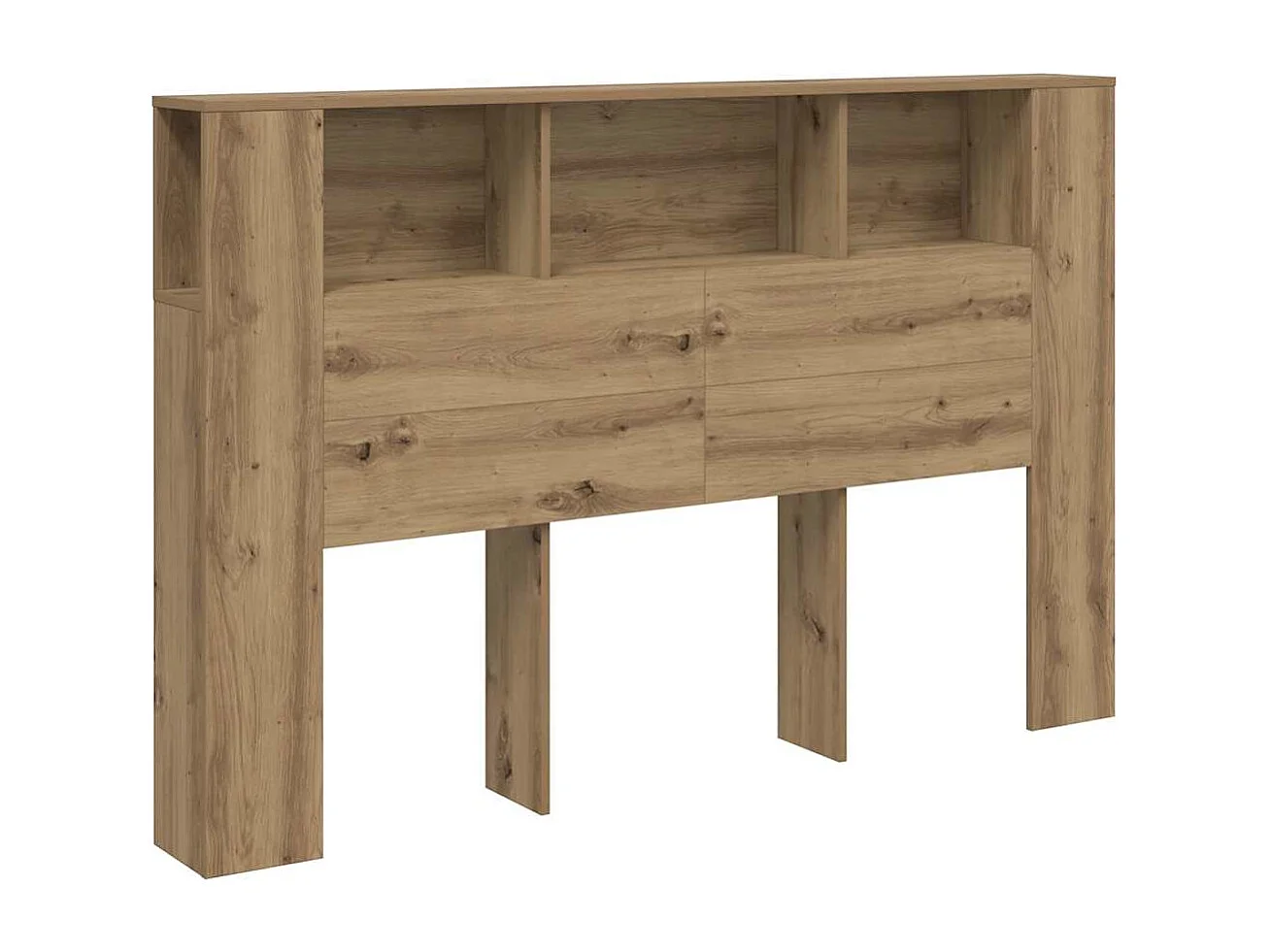 Armoire de tête de lit chêne artisanal 160x18,5x103,5 cm