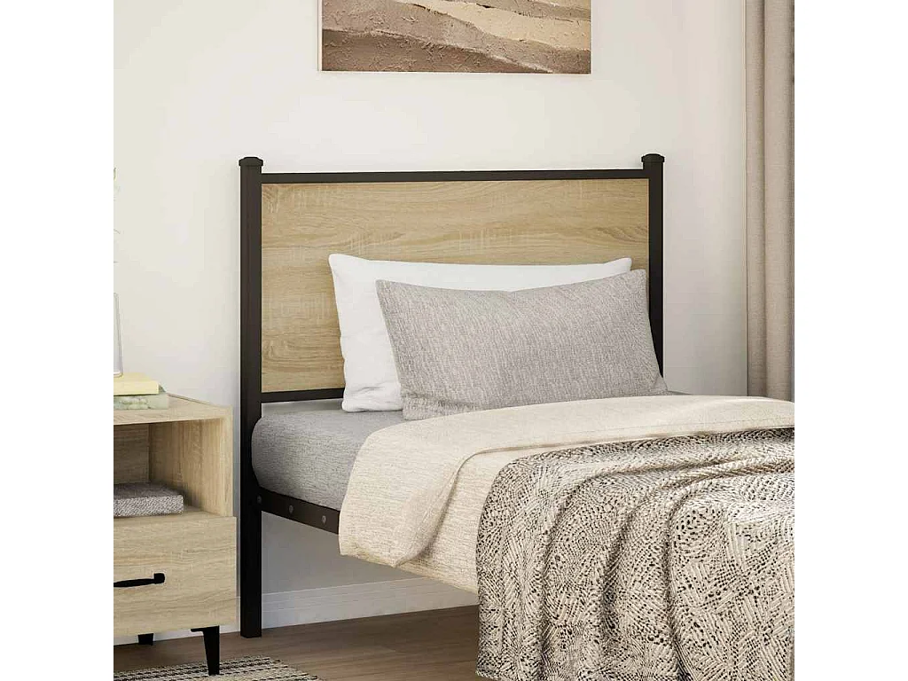 Tête de lit sonoma 90 cm bois d'ingénierie et acier