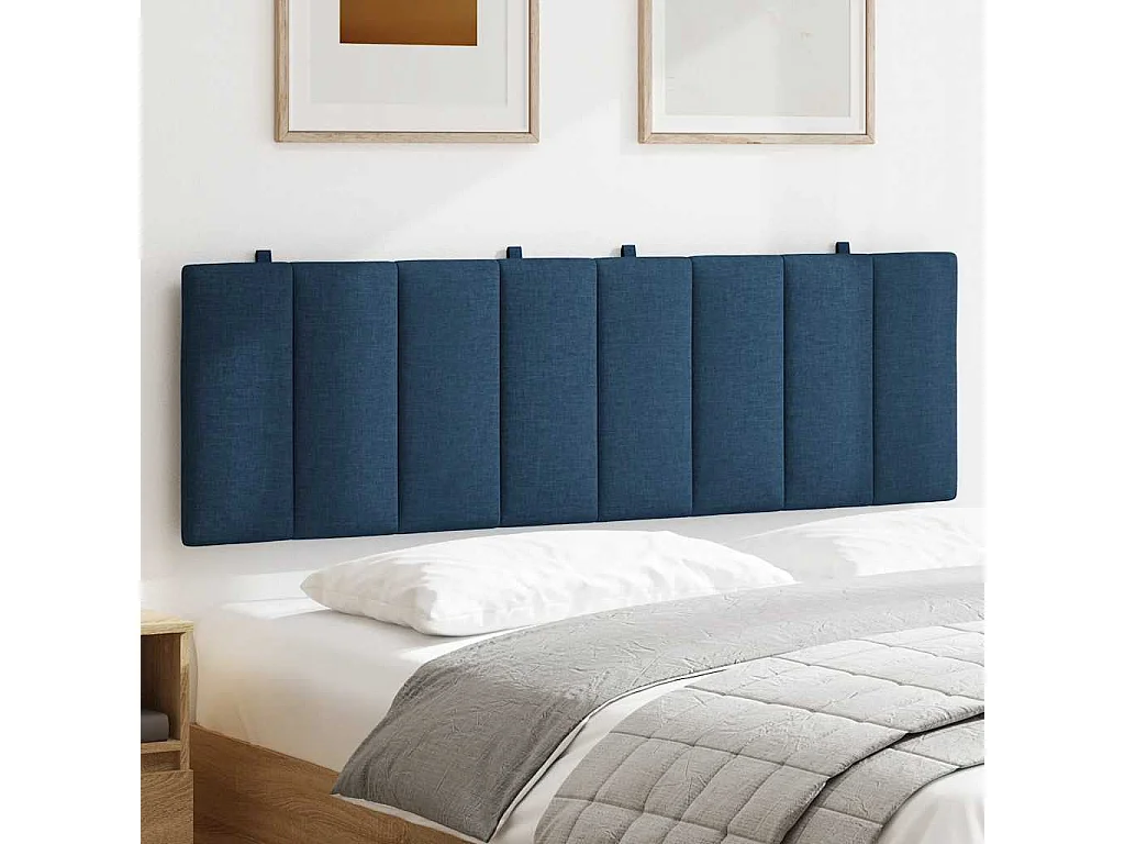 Hoofdbordkussen "Hanko" 160 cm stof blauw