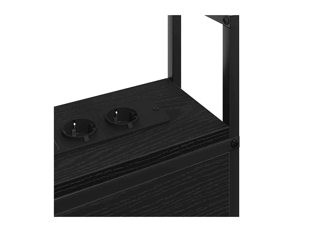 Tête de lit avec Station de Charge Chêne noir 90 cm