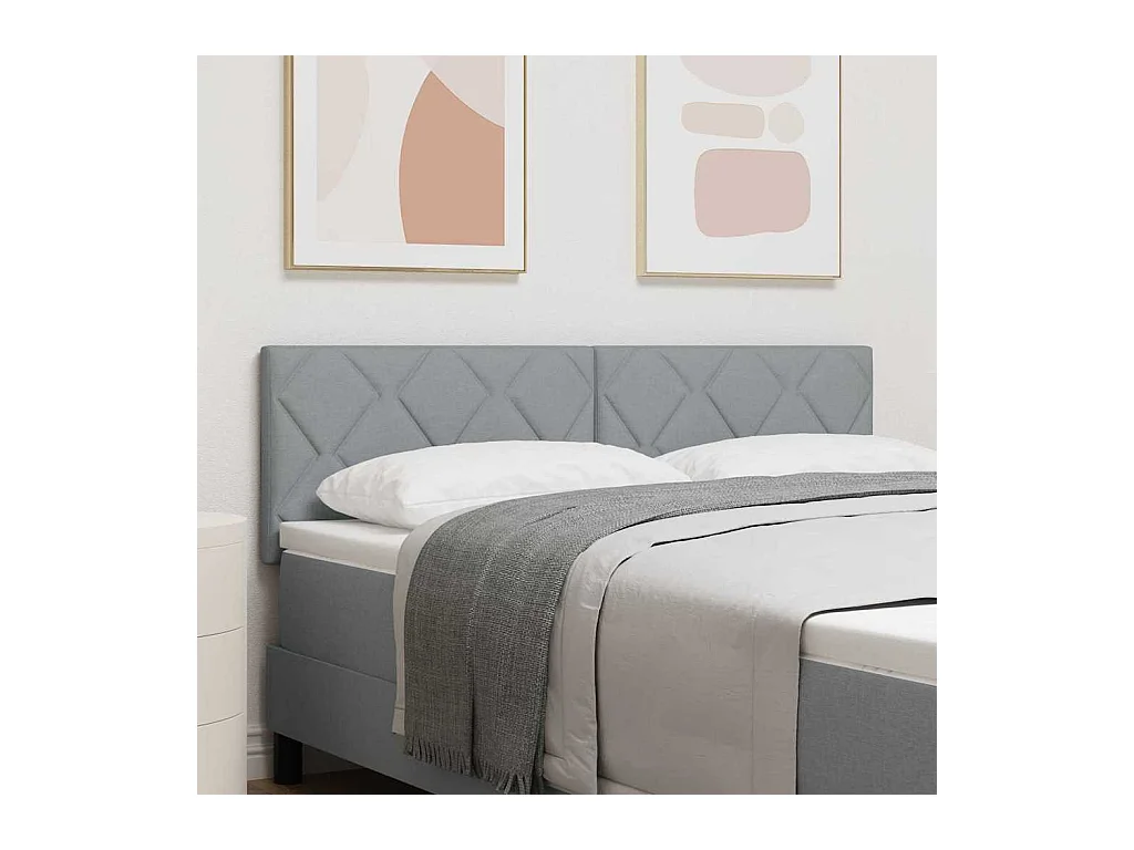 Tête de Lit en Tissu Géométrique Gris clair 160 cm tissu