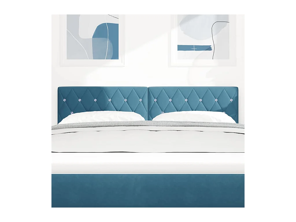 Tête de Lit en Velours Argyle Bleu foncé 140 cm Velours