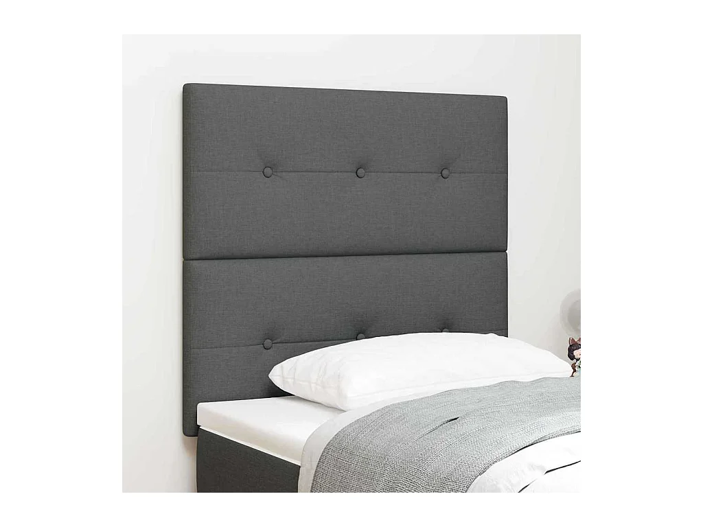 Tête de Lit LED avec des lumières à LED Gris foncé 100 cm tissu