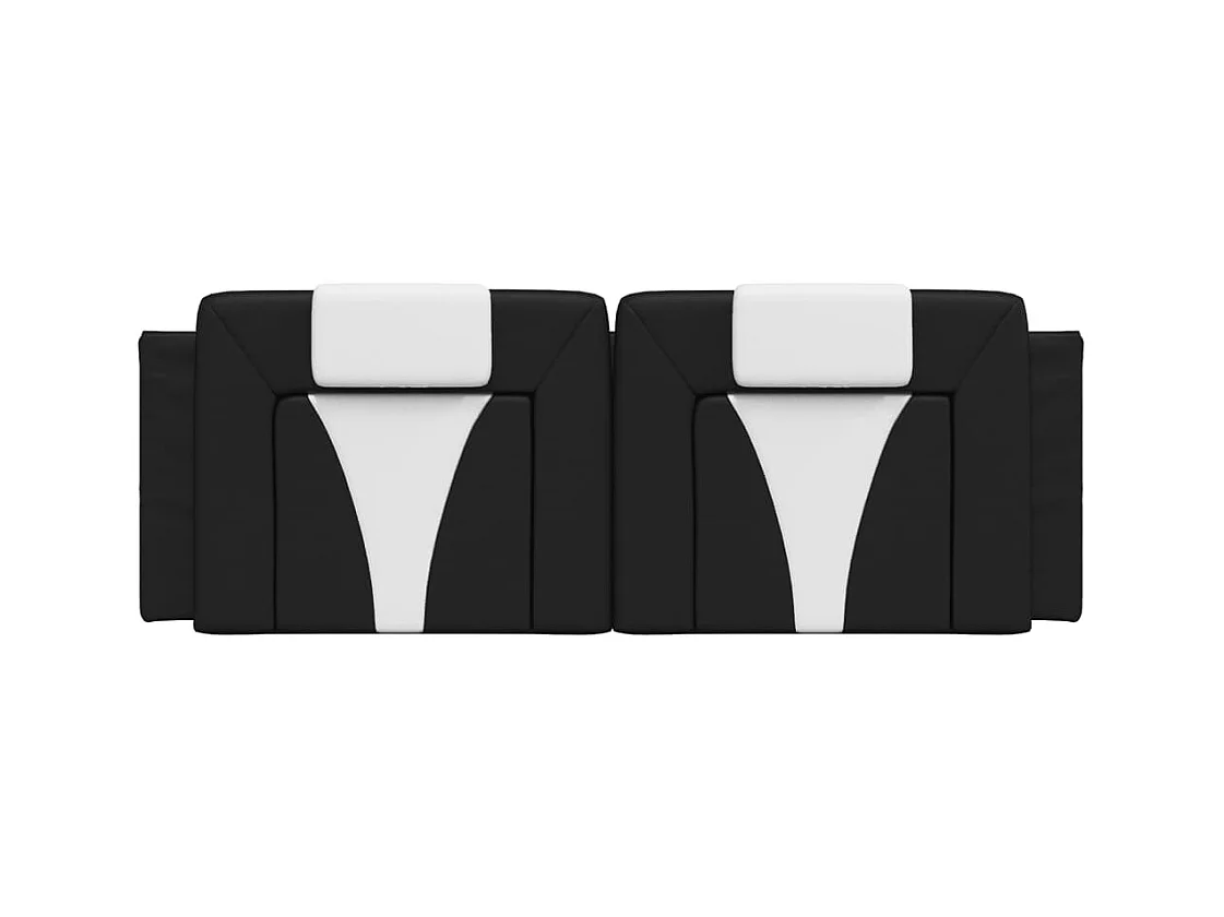 Tête de lit noir et blanc 152 cm similicuir