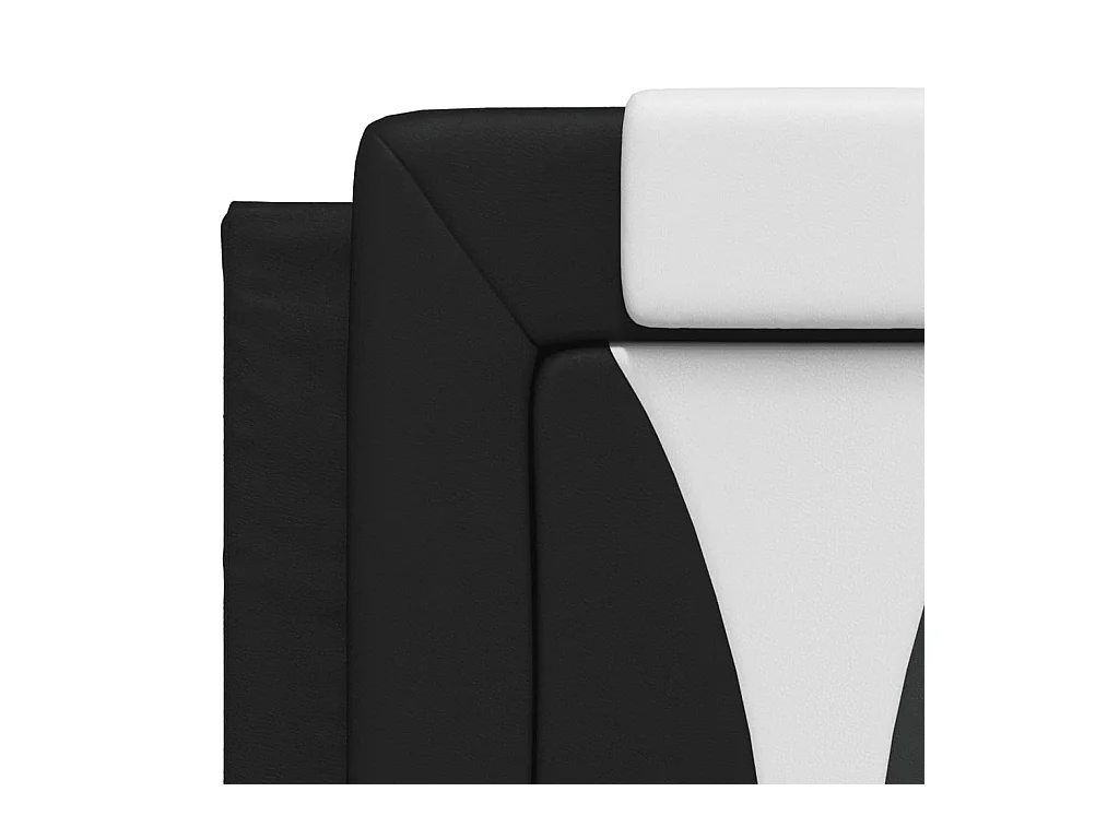 Tête de lit noir et blanc 152 cm similicuir