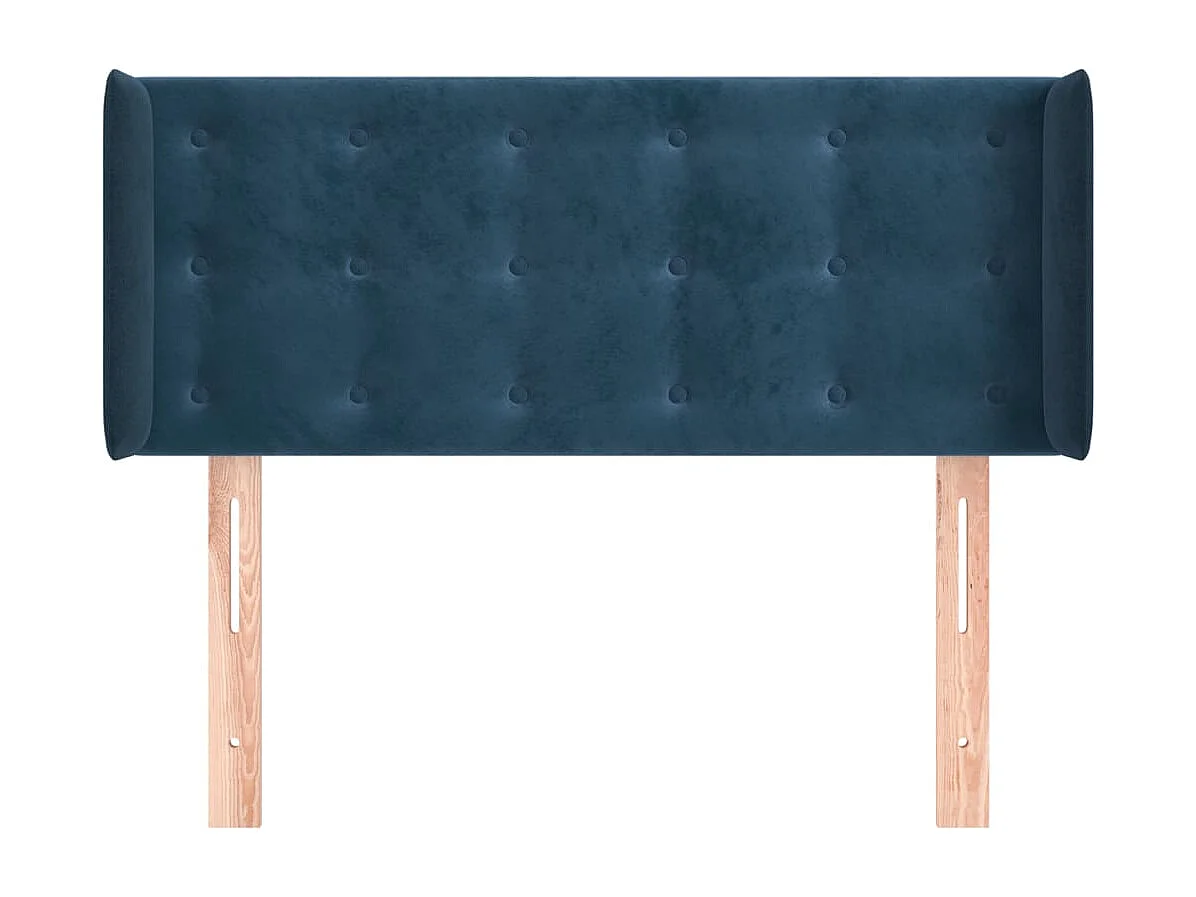 Tête de lit avec oreilles Bleu foncé 103x16x78/88 cm Velours