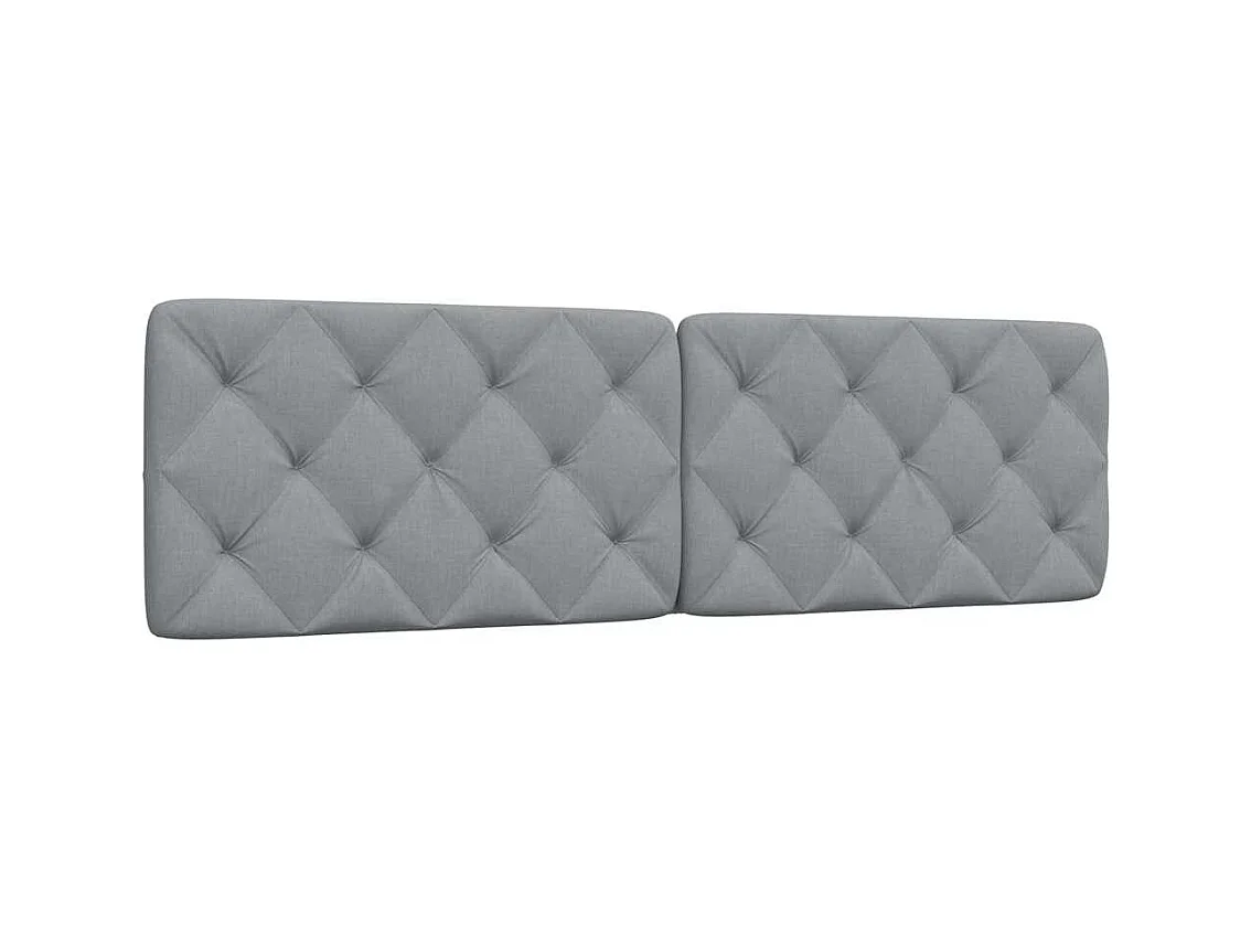 Cabecero de cama acolchado tela gris claro 180 cm