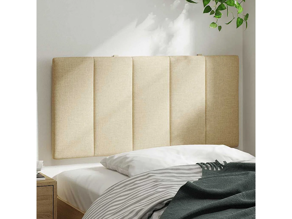 Hoofdbordkussen "Hanko" 100 cm stof crèmekleurig