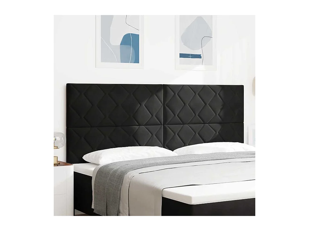 Cabecero LED con luces de tiras LED Negro 200 cm Terciopelo