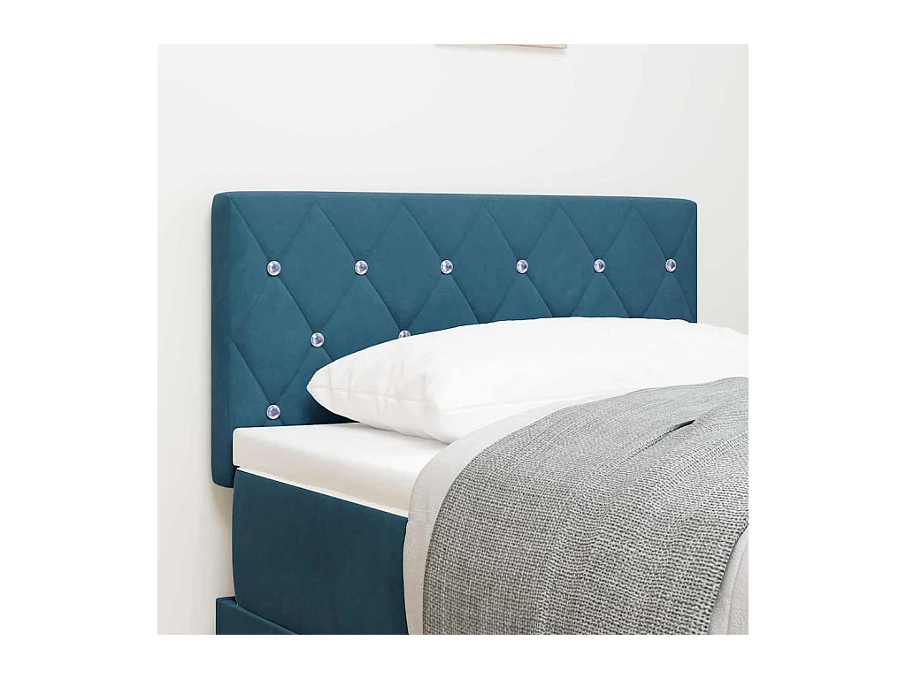 Tête de Lit LED Argyle Bleu foncé 80 cm Velours