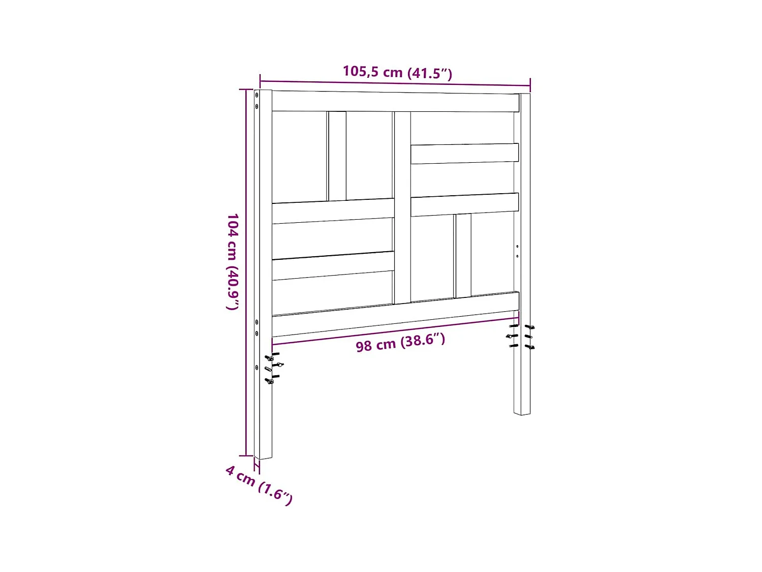 Tête de lit Marron cire 105.5 x 4 x 104 cm Bois massif en pin