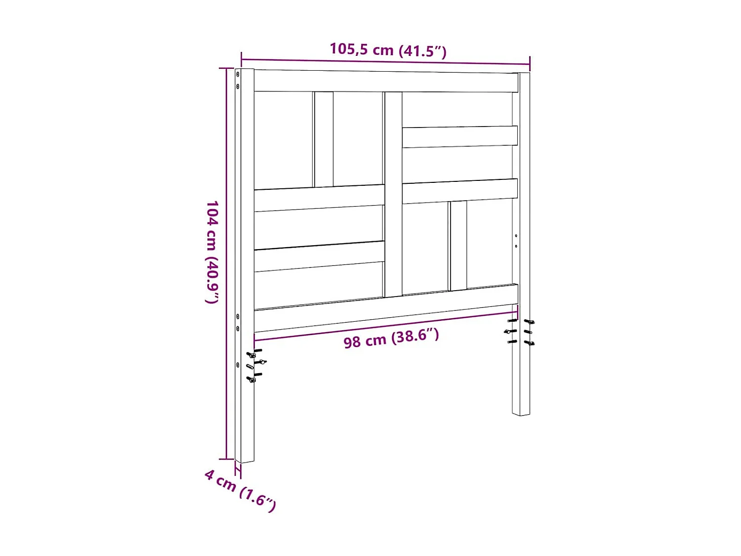 Tête de lit Marron cire 105.5 x 4 x 104 cm Bois massif en pin