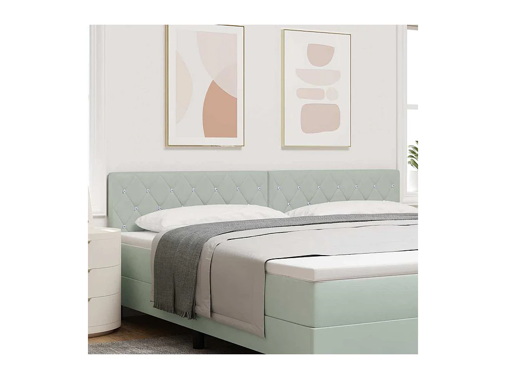 Tête de Lit en Velours Argyle Gris clair 200 cm Velours