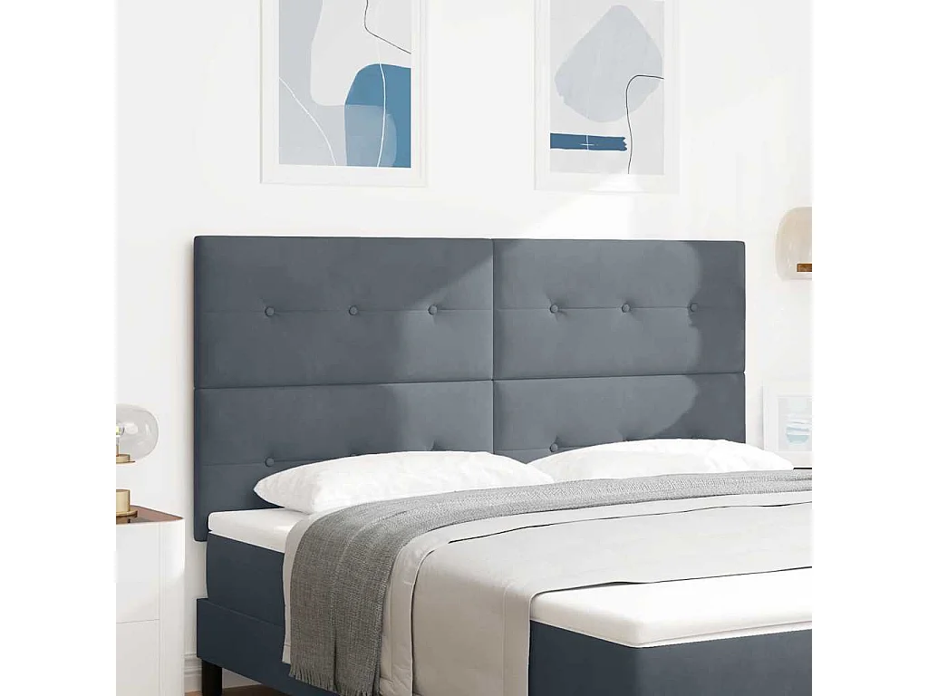 Cabecero Montaje en la pared Gris oscuro 180 cm Terciopelo