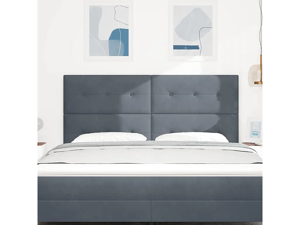 Cabecero Montaje en la pared Gris oscuro 180 cm Terciopelo