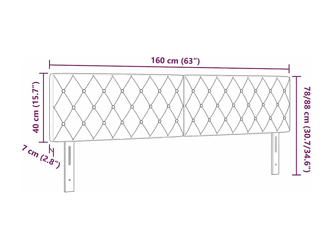 Tête de Lit LED Argyle Gris clair 80 cm Velours