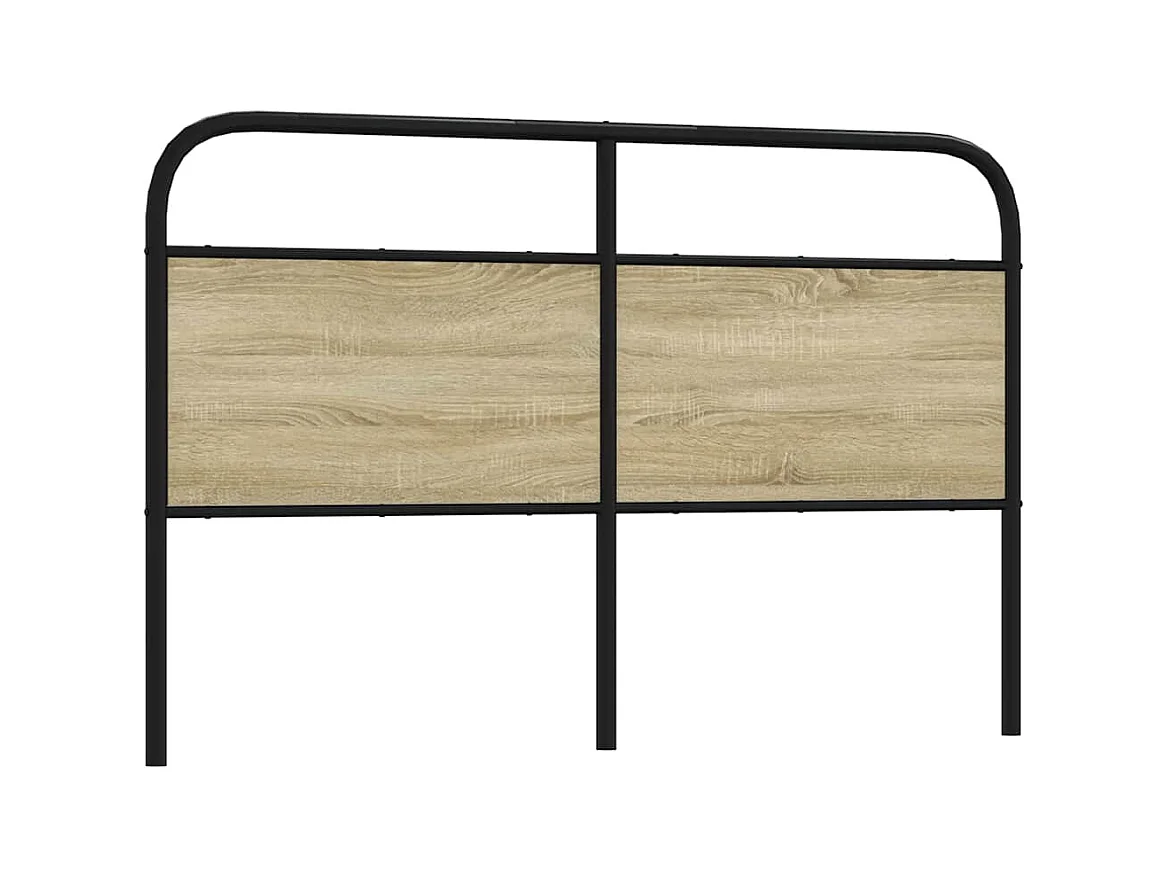 Cabecero de acero y madera de ingeniería roble Sonoma 150 cm