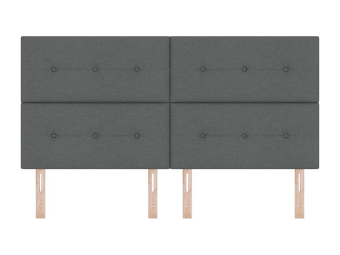 Tête de Lit LED avec des lumières à LED Gris foncé 180 cm tissu