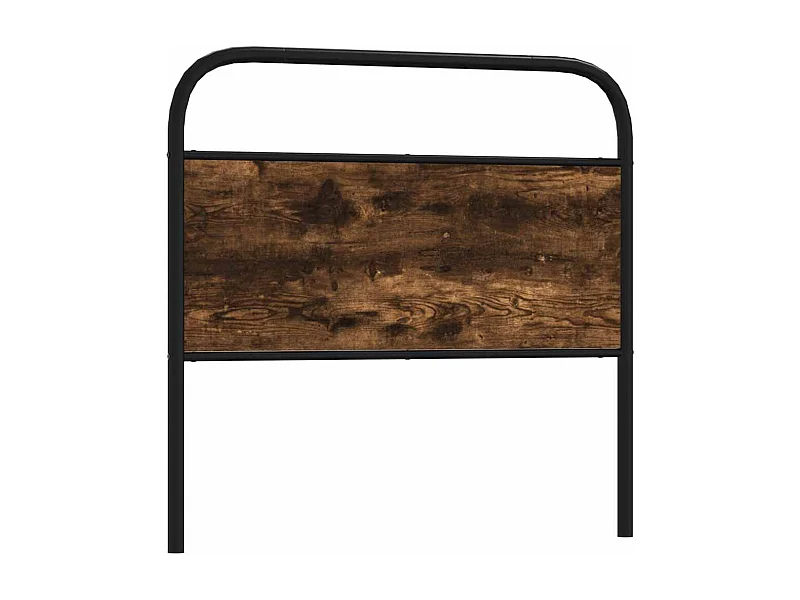 Hoofdbord 107 cm staal en bewerkt hout gerookt eikenkleurig